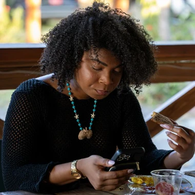 Experiences caribbean girl eating