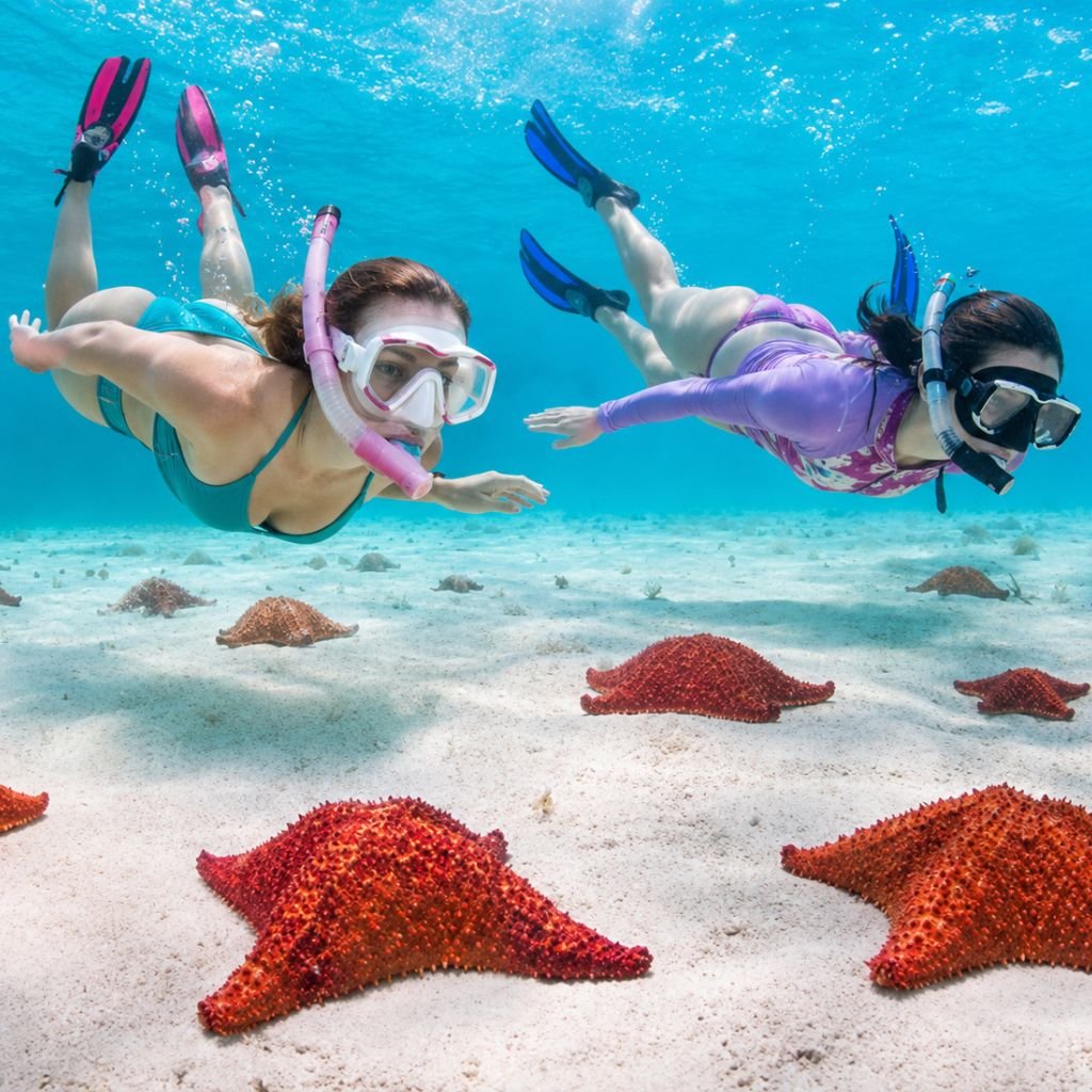 Roatan Cruise Excursions snorkel starfish